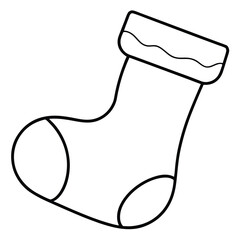Christmas Stocking Line Art Vector
