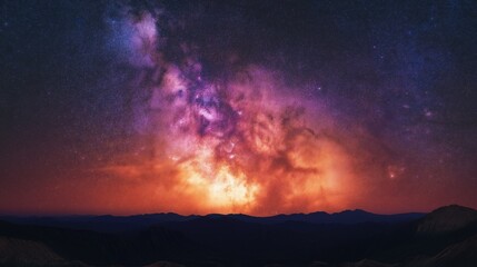 A breathtaking panoramic view of a night sky filled with the vibrant Milky Way galaxy