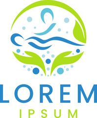 Abstract Natural Massage Logo Template