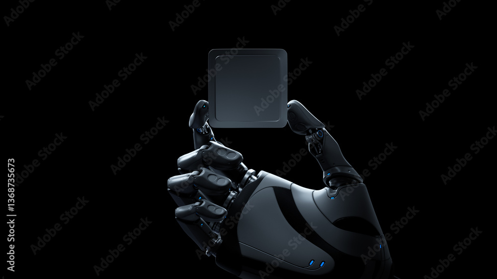 Aufkleber robotic hand holding chip - artificial intelligence ai concept