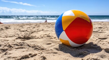 Beach Ball on Sandy Shore