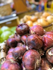 Vibrant Harvest: Captivating Fruit and Vegetable Photography Showcasing Nature’s Artistry: Red onions