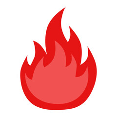 Flaming red fire icon for digital graphics and designs  