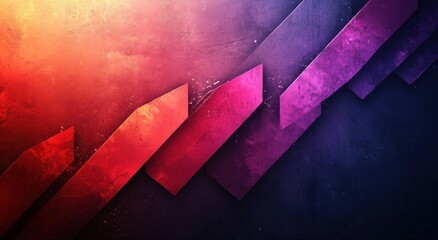Abstract gradient background featuring sharp red and purple arrow shapes