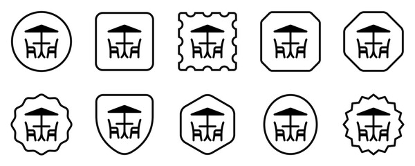 Editable outdoor seat vector icon. Cafe, coffee shop, restaurant, drink, beverages. Part of a big icon set family. Perfect for web and app interfaces, presentations, infographics, etc