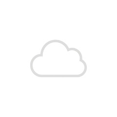 Fototapeta premium Minimalist white cloud icon with soft rounded shape and light gray outline for contrast Perfect for airy fresh concepts
