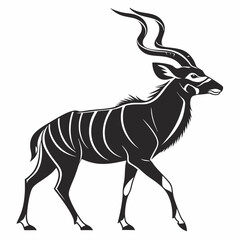 kudu black silhouette icon vector