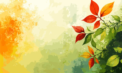 Colorful autumn leaves on textured background vector