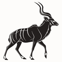 kudu black silhouette icon vector
