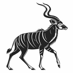 kudu black silhouette icon vector