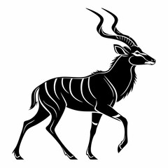 kudu black silhouette icon vector