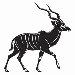 kudu black silhouette icon vector