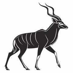 kudu black silhouette icon vector