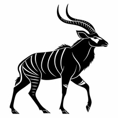 kudu black silhouette icon vector