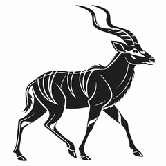 kudu black silhouette icon vector