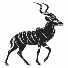 kudu black silhouette icon vector