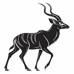 kudu black silhouette icon vector