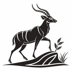 kudu black silhouette icon vector