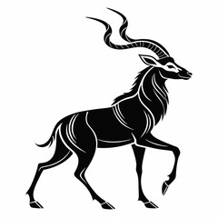 kudu black silhouette icon vector