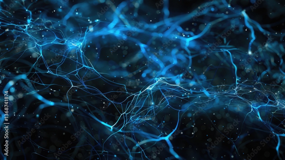 Poster explore a captivating abstract dark background featuring intricate artificial intelligence patterns 