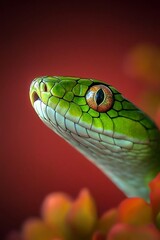 Snake Head Close-up Red