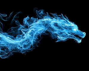 Blue Dragon Abstract Art