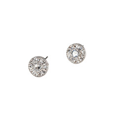 Elegant crystal earrings shining brightly catching the light to add a touch of glamour and sophistication to any outfit