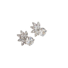 Elegant crystal earrings shining brightly catching the light to add a touch of glamour and sophistication to any outfit