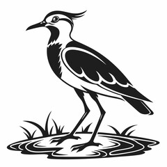 Lapwing silhouette icon vector