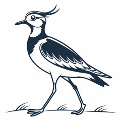 Lapwing silhouette icon vector