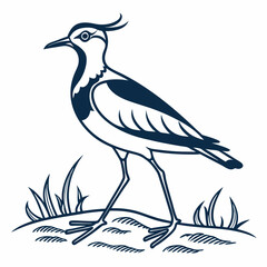 Lapwing silhouette icon vector