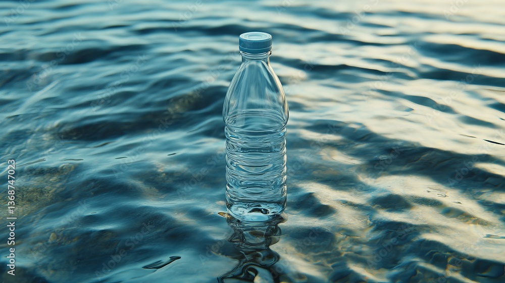 Poster bottle encounter: a simple beverage bottle at rest in minimalist setting