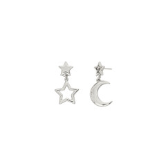 Mismatched star and moon earrings add whimsical charm to any outfit Perfect for celestial lovers