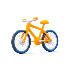 Fototapeta premium A whimsical and playful animated bicycle with exaggerated proportions, bold outlines, and a fantasy-like storybook style. Vibrant, colorful, and charming, evoking a dreamy, fairy-tale atmosphere.
