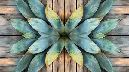 Fototapeta premium Artistic Composition of Beautiful Agave Leaves: A Study in Nature’s Elegance