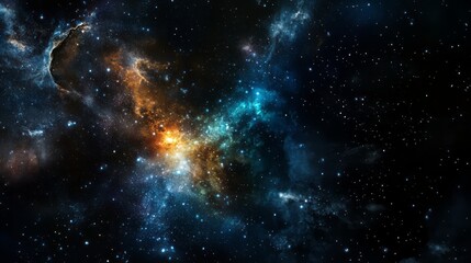 Fototapeta premium An amazing nebula in space, with vibrant red and blue colors, captured in high resolution for a hyper-realistic effect. 