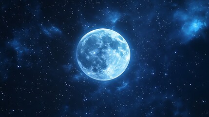 Obraz premium Stars and moon align to create a breathtaking nightscape image