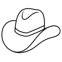 Cowboy Hat Line Art Vector
