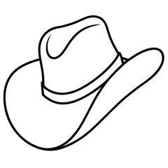 Cowboy Hat Line Art Vector