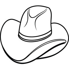 Cowboy Hat Line Art Vector