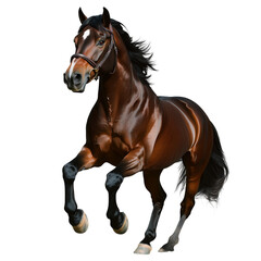 Obraz premium High Resolution Image of a Majestic Stallion Mid-Gallop, Plain Transparent Background