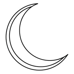 Crescent Moon Line Art Vector