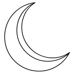 Crescent Moon Line Art Vector