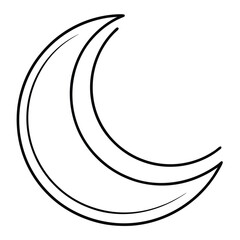 Crescent Moon Line Art Vector