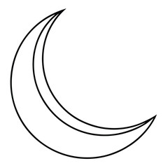 Crescent Moon Line Art Vector