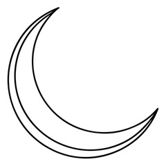 Crescent Moon Line Art Vector