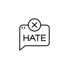 hate delete icon sign vector