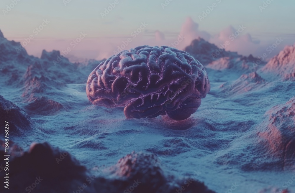 Poster neural connections as seen in a digital brain image
