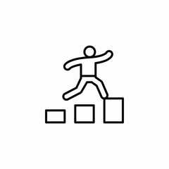 steps climb icon sign vector