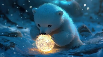 Enchanting Winter Scene With Polar
